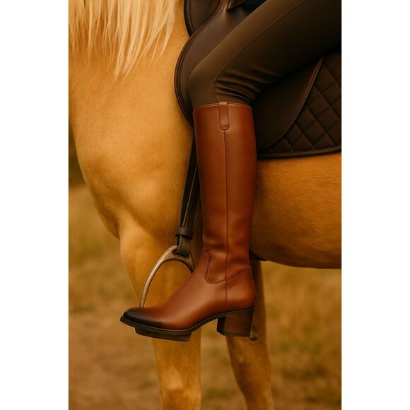 Sam Edelman Penny Riding Boots – Brown Whiskey Leather – Size 4 – NIB - Picture 1 of 11